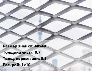 Сетка ЦПВС 40х40 s=0.7 0.5 Раскрой: 1х10